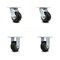 Service Caster 4 Inch Rubber on Aluminum Caster Set with Roller Bearings 2 Swivel 2 Rigid SCC SCC-30CS420-RAR-2-R420-2 - alternate 1